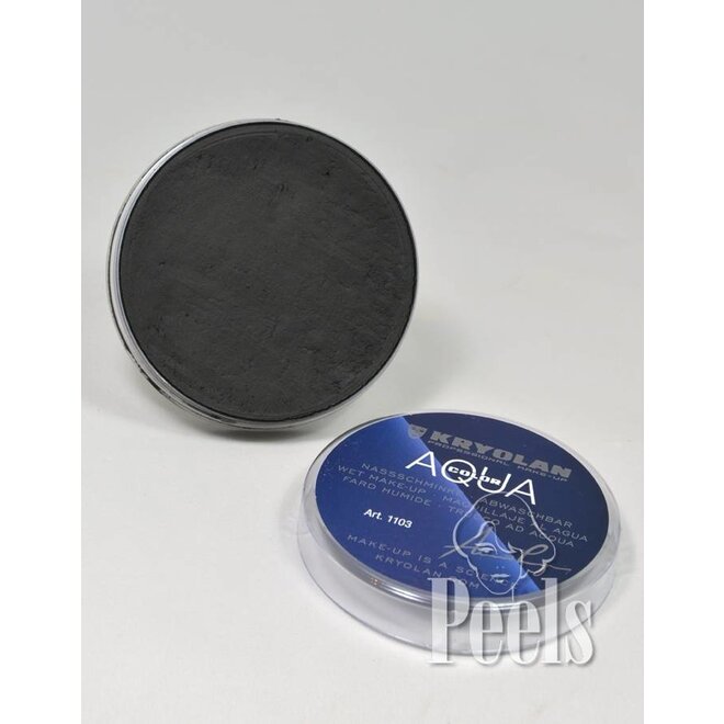 Kryolan Aquacolor 55 ml - Zwart - Kleurcode 071 - Ook voor Piet