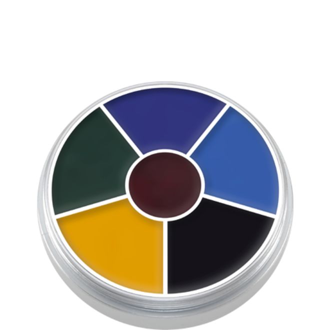 Cream color circle, black eyes 1