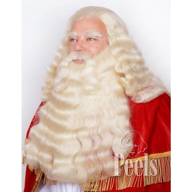 Sinterklaasbaard en pruik deluxe filmtule verlengd