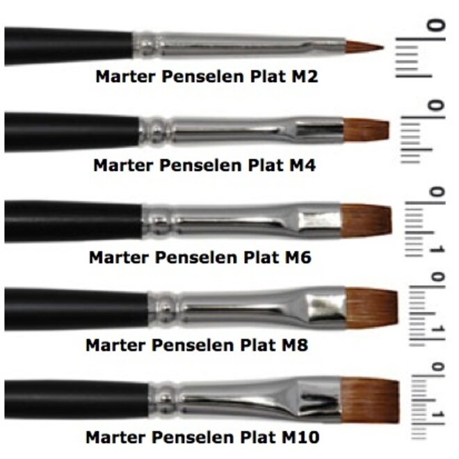 Grimas platte marterhaar penselen