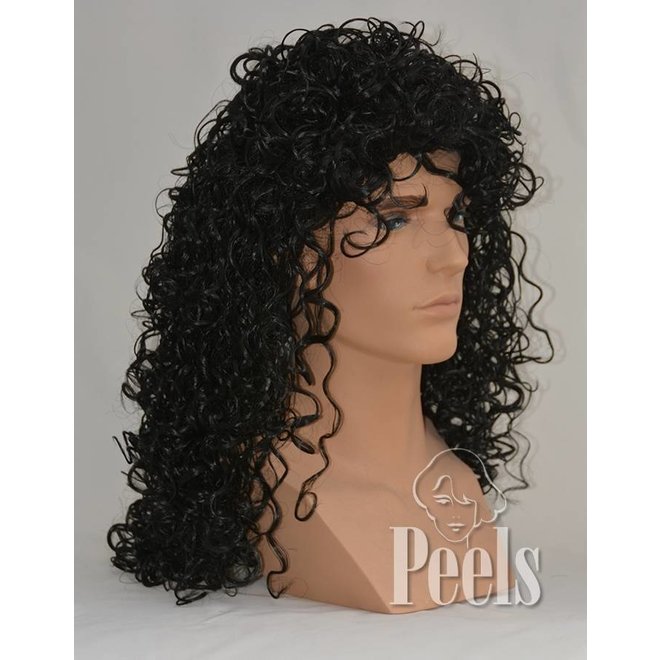Zwarte Pieten pruik lang haar model wetlook