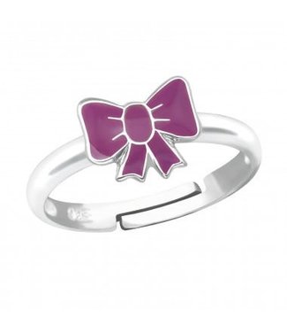Purple bow ring 925 zilver