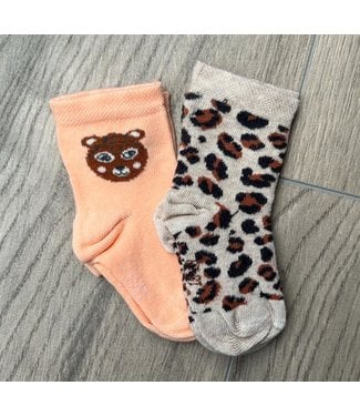 2-Pack sokken (Beer en Leopard)