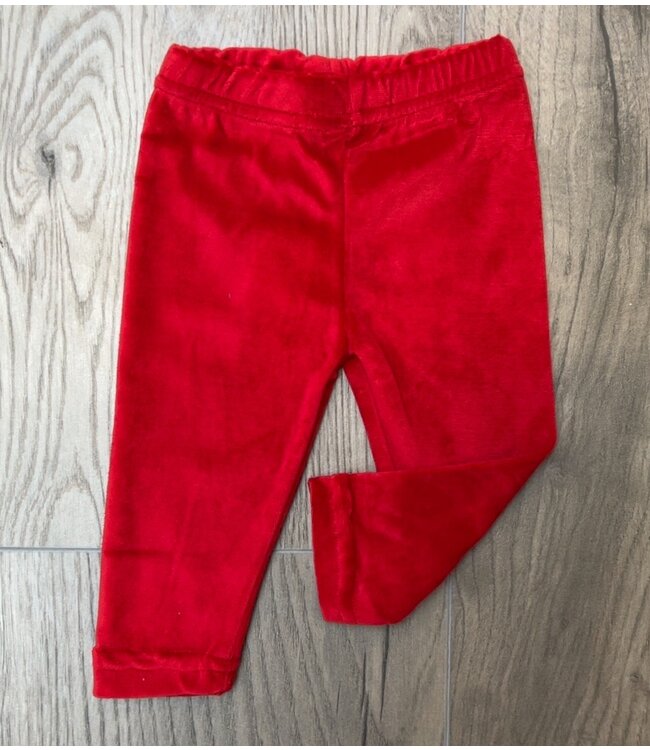 Velvet Basic Legging - Rood