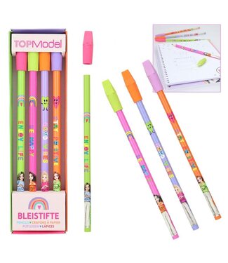 TOPModel TOPModel - Kleurpotloden Met Gum (4 Stuks)