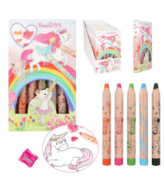 TOPModel Princess Mimi - Mini Unicorn Kleurpotloden (5 Stuks) & Puntenslijper