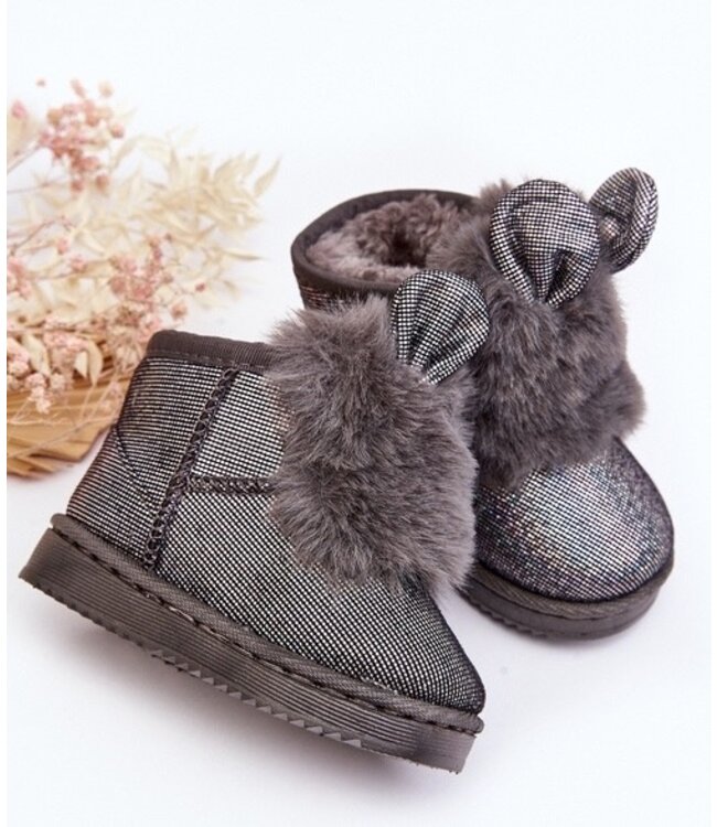 Glitter Bunny Boots - Antraciet