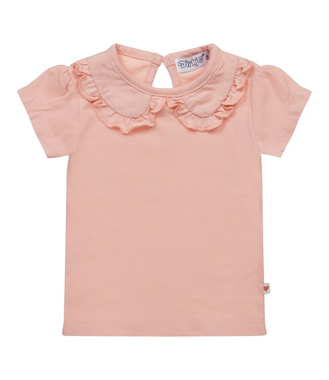 Dirkje T-Shirt met ruffle kraag - Roze