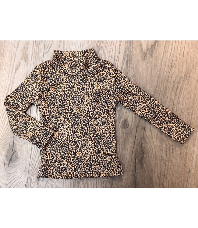 Leopard Col Top - Ocre