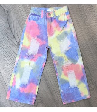 Rainbow Denim Jeans - Fuchsia