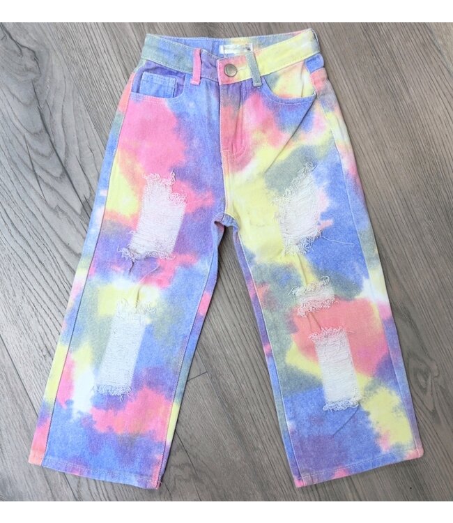 Rainbow Denim Jeans - Fuchsia