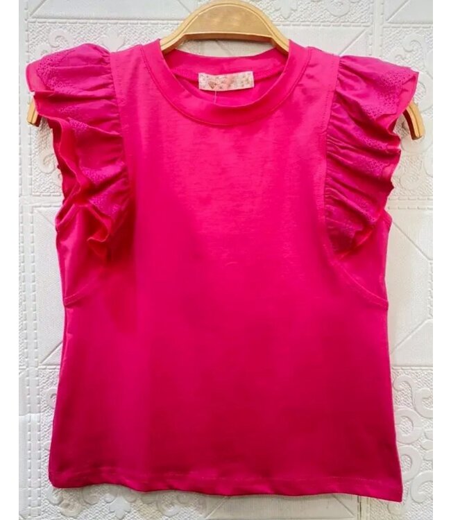 Basic Ruffle Top - Fuschia