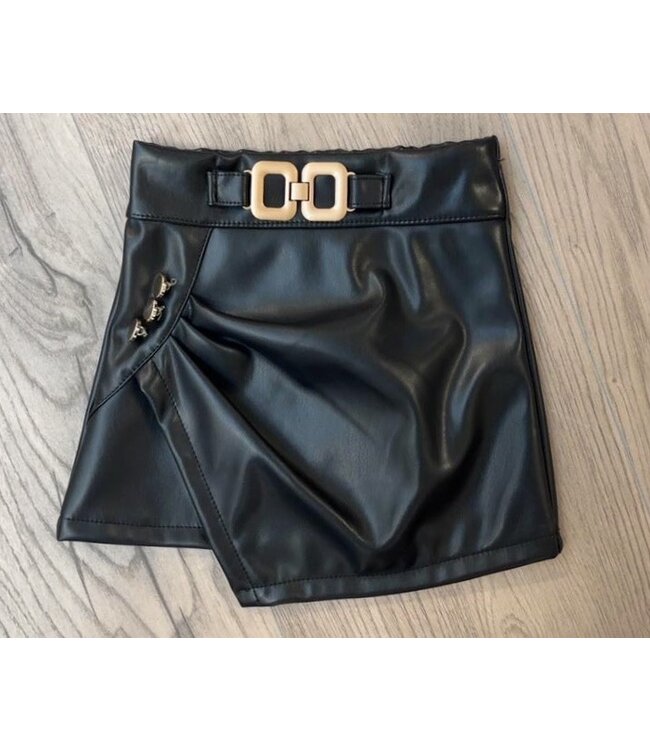 Leatherlook Skirt - Zwart