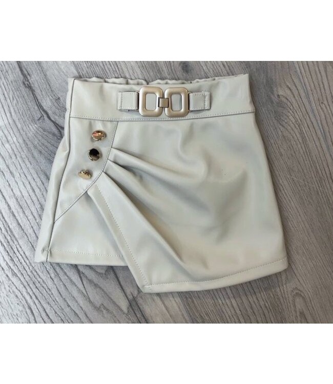 Leatherlook Skirt - Beige