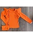 Ruffle longsleeve met tasje - Oranje