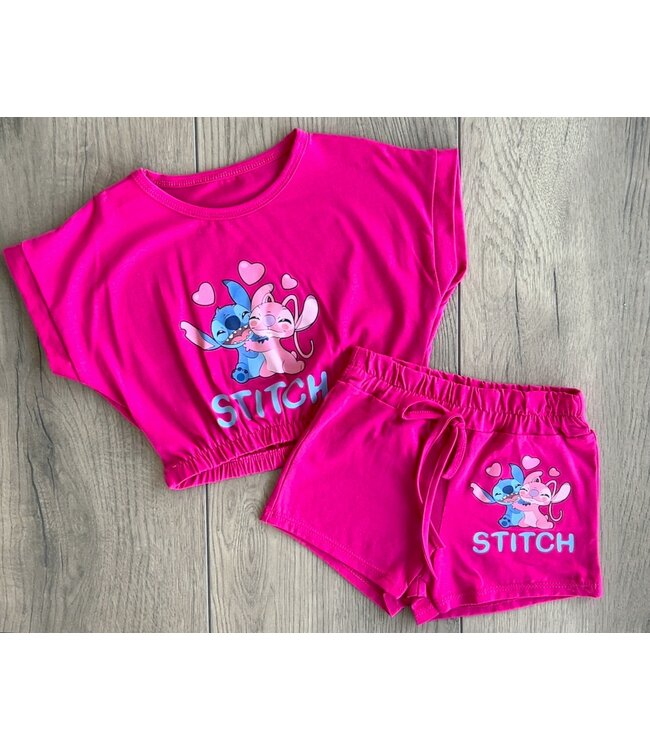 Stitch Short Set - Fuchsia