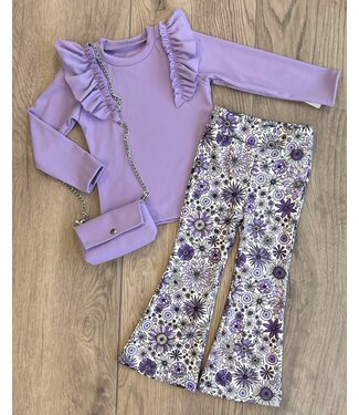 Flared broek met bloemenprint