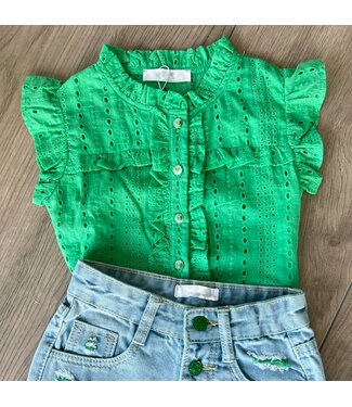 Ruffle Blouse Top - Groen