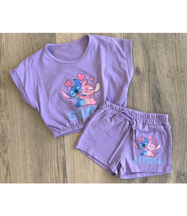 Stitch Short Set - Paars