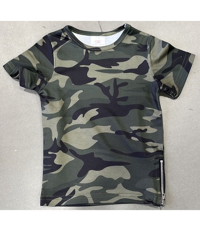 Draakjes en Boefjes Zip It Up T-shirt - Army Khaki