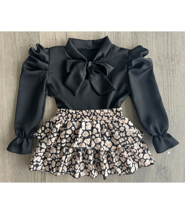 Draakjes en Boefjes Amazing Skirt - Leopardprint zwart/beige