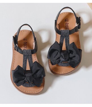 Sandalen Met Strik - Zwart