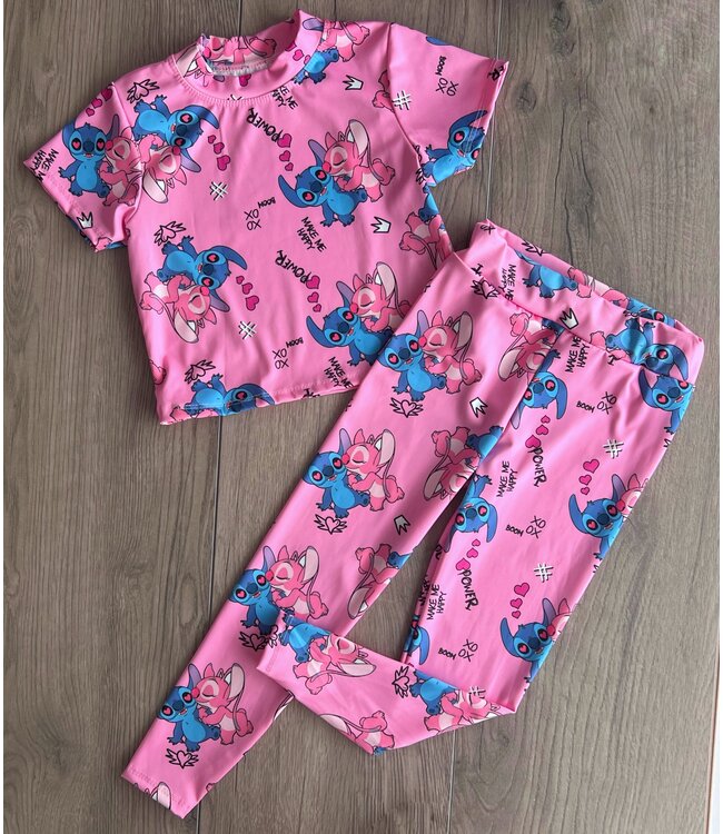 Draakjes en Boefjes Stitch Legging Set 2-delig - Roze