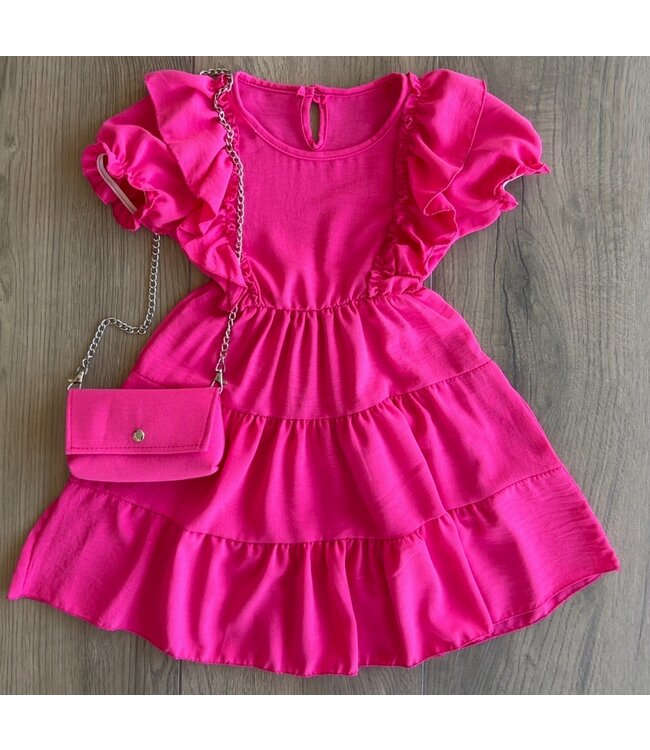 Feelin' cute dress - Fuschia (mét tasje)