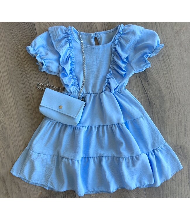 Feelin' cute dress - Blauw (mét tasje)