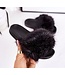 Furry Slippers - Zwart