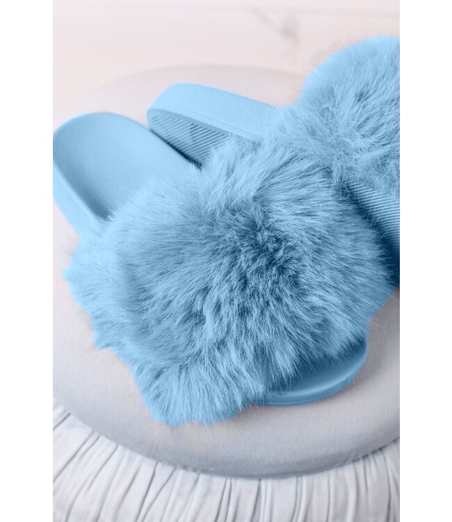 Furry Slippers - Blauw