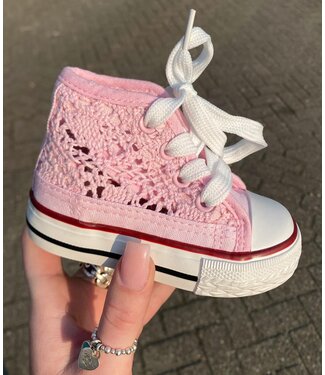 My High Crochet Sneakers - Roze