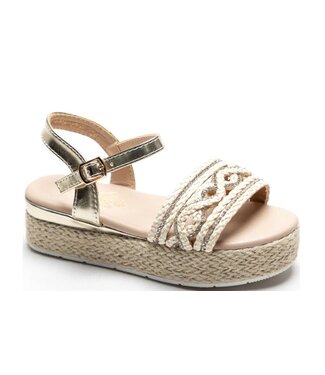 Espadrilles met hoge zool - Goud