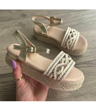 Espadrilles met hoge zool - Goud