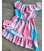 Tie en dye jurkje met tasje - Roze/Blauw