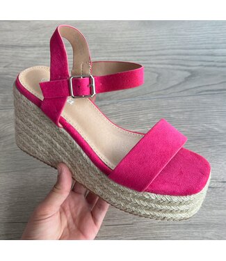 Espadrilles Sleehakken - Fuschia