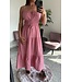 Mousseline lange jurk - Roze