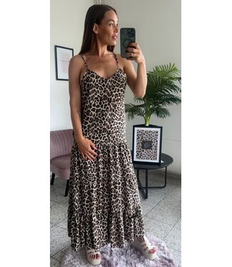 Lange leopard jurk