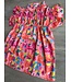 Button Ruffle Flower Dress