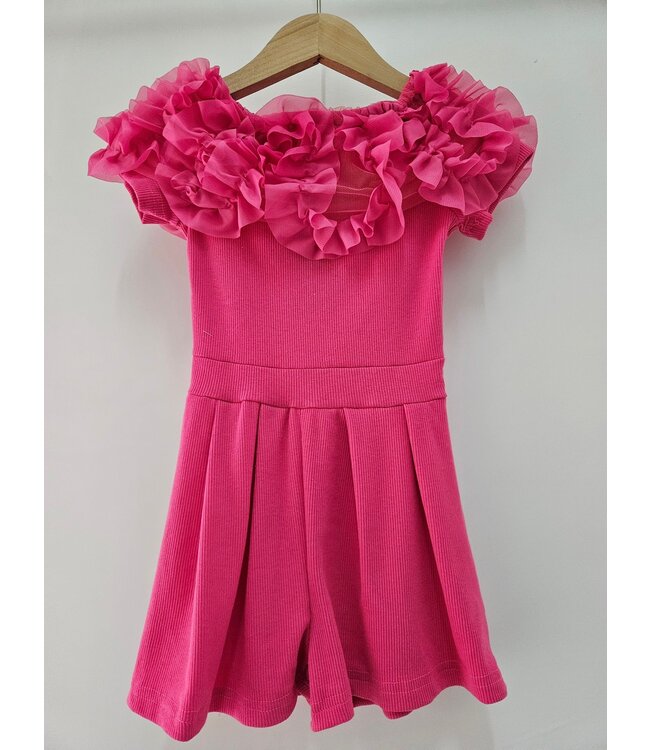 Jumpsuit met ruches - Fuschia