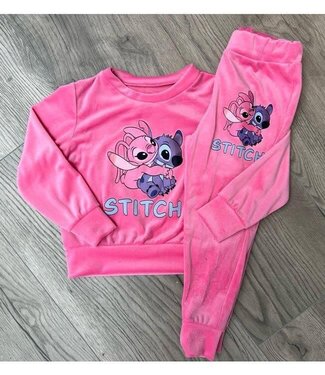 Stitch velvet set - Barbie Roze