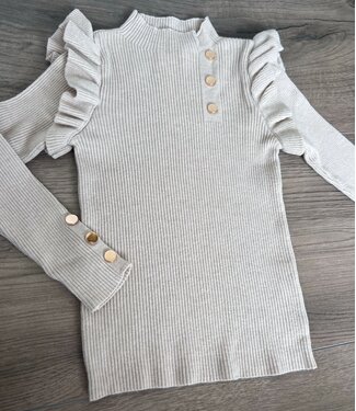 Button sweater - Beige (Verzenddatum 19 sept)