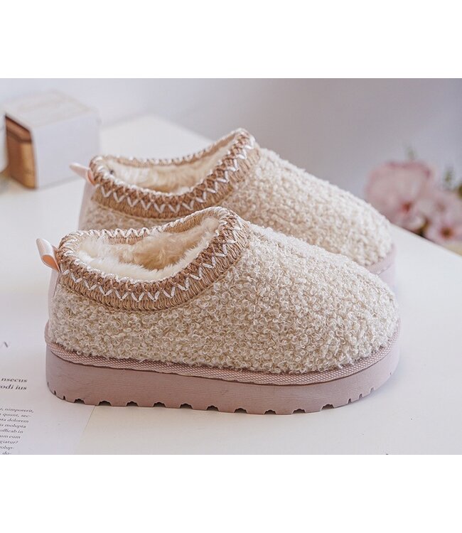 Teddy furry sliders - Beige