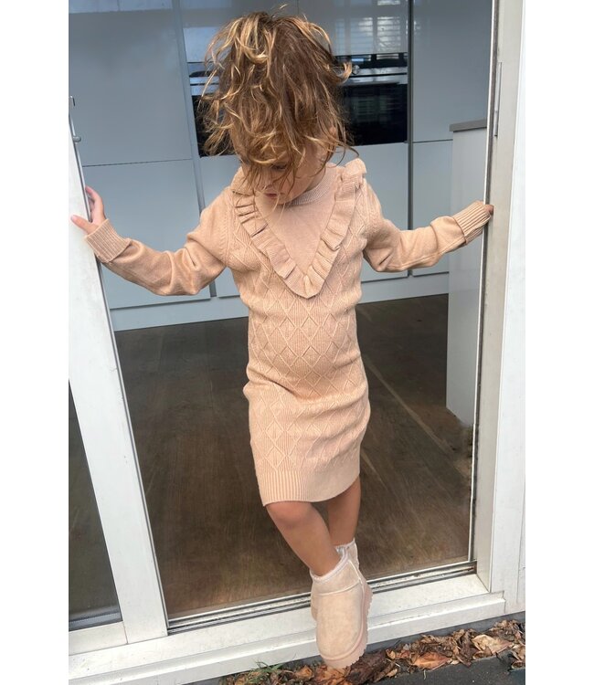 V dress - Beige/Camel