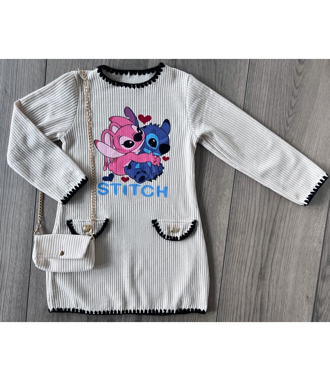 Stitch jurkje met tasje - Beige