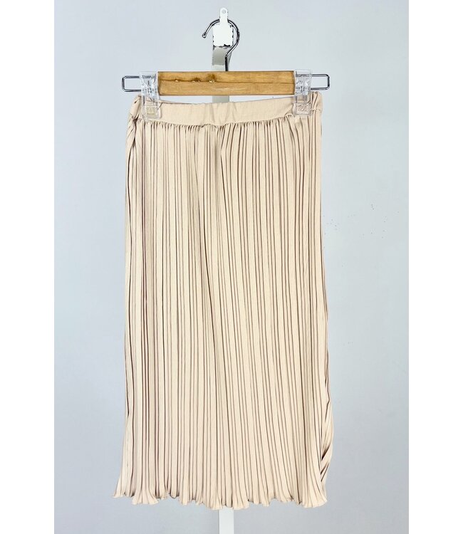 Lange plisse rok - Beige