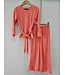 Knotted flared set - Coral