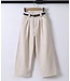 Flared pantalon met riem - Beige