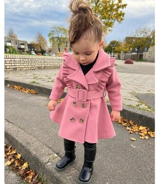 Draakjes en Boefjes Italian Ruffle Trenchcoat - Roze