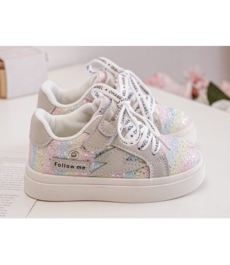 Follow me glitter sneakers - Regenboog